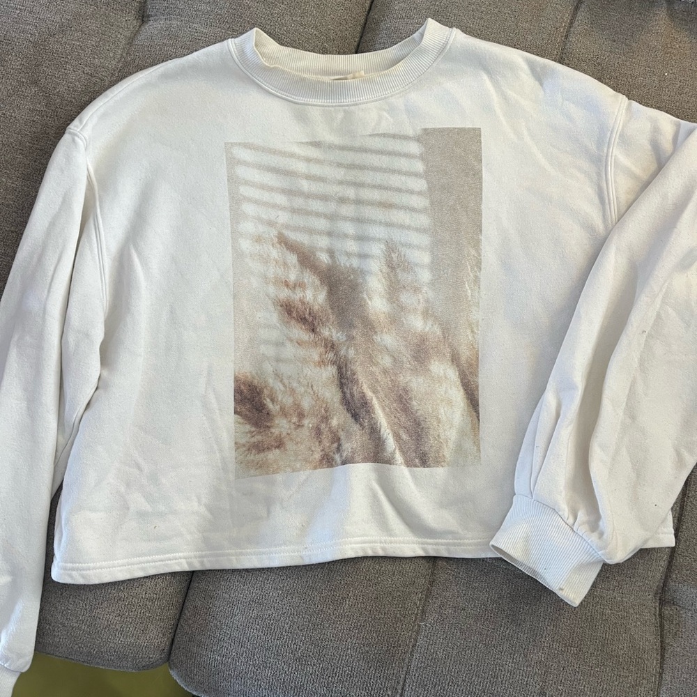 White crop crewneck!!